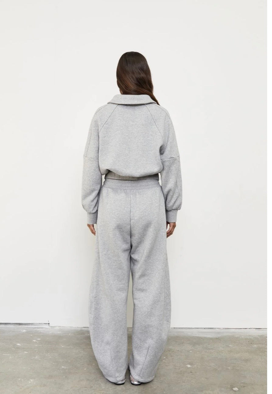 Pinky & Kamal II BARREL FLEECE TRACK PANT - Grey Marle