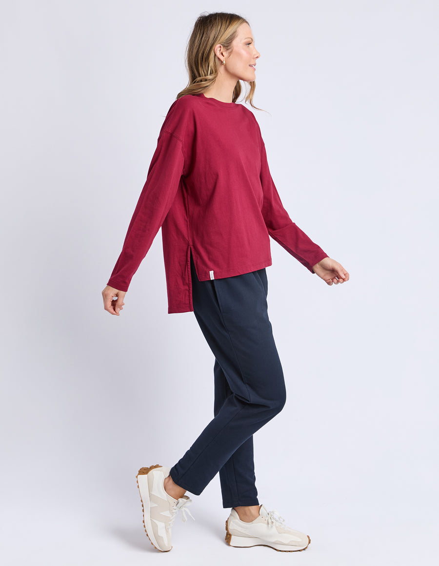 Elm Lifestyle II RENEE L/S Tee - maroon