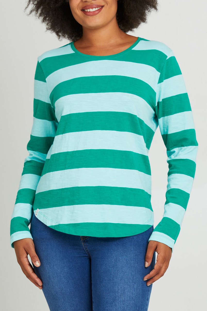 Elm Lifestyle II SPRITZ Stripe L/S Tee - Goodness Green