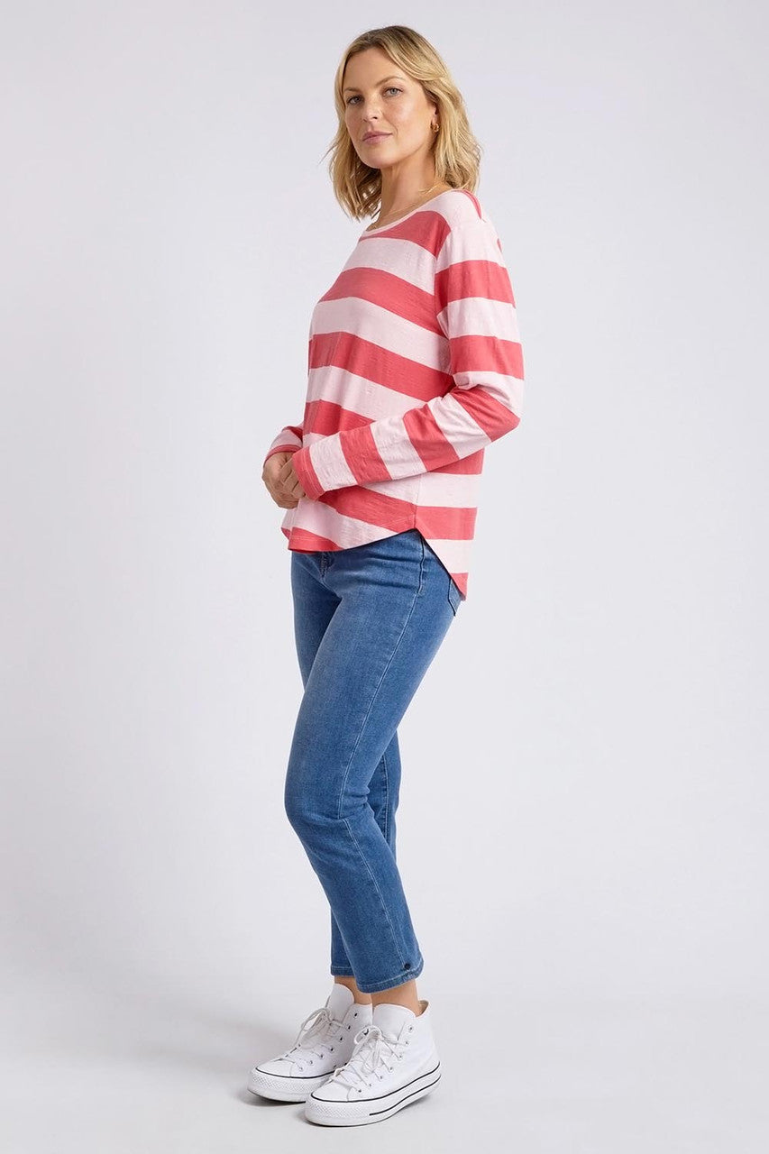 Elm Lifestyle II SPRITZ Stripe L/S Tee - Coral Pink