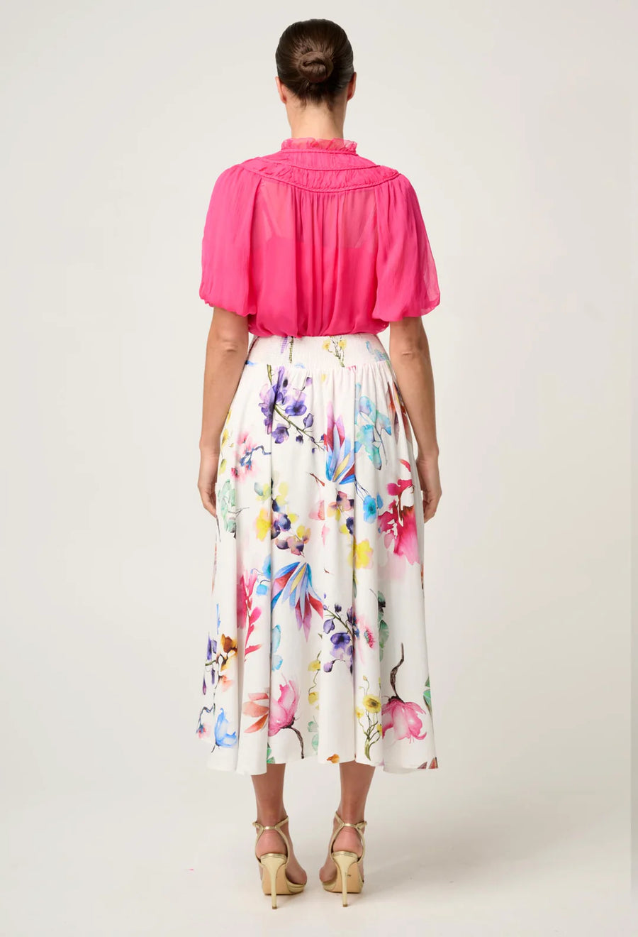 OnceWas IIPANDOREA Dobby Stitch Detail Skirt - plume blossom