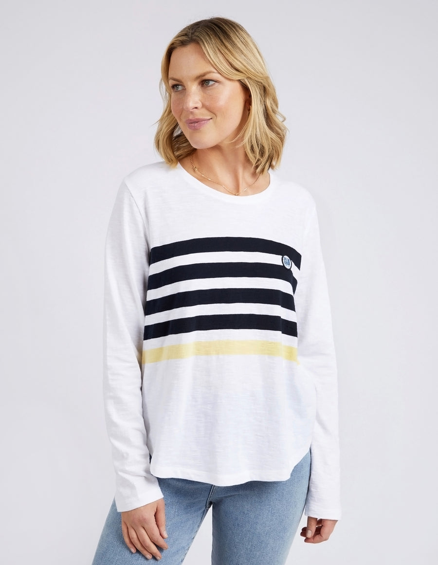 Elm II BYRON L/S Tee - white/navy stripe