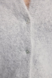 World Of Nomads II FRANKIE Cashmere Crew Neck Cardigan - Light Grey