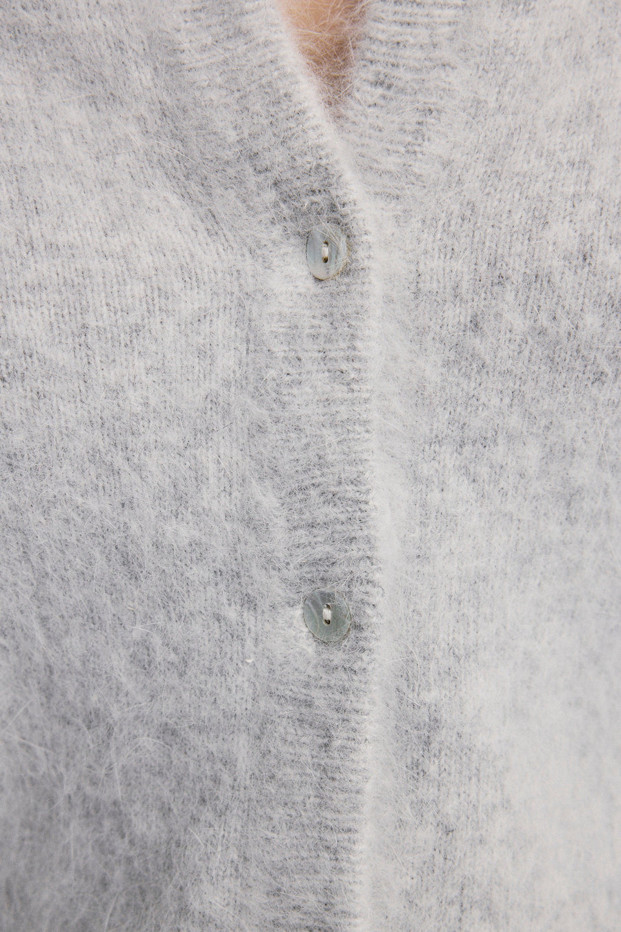 World Of Nomads II FRANKIE Cashmere Crew Neck Cardigan - Light Grey