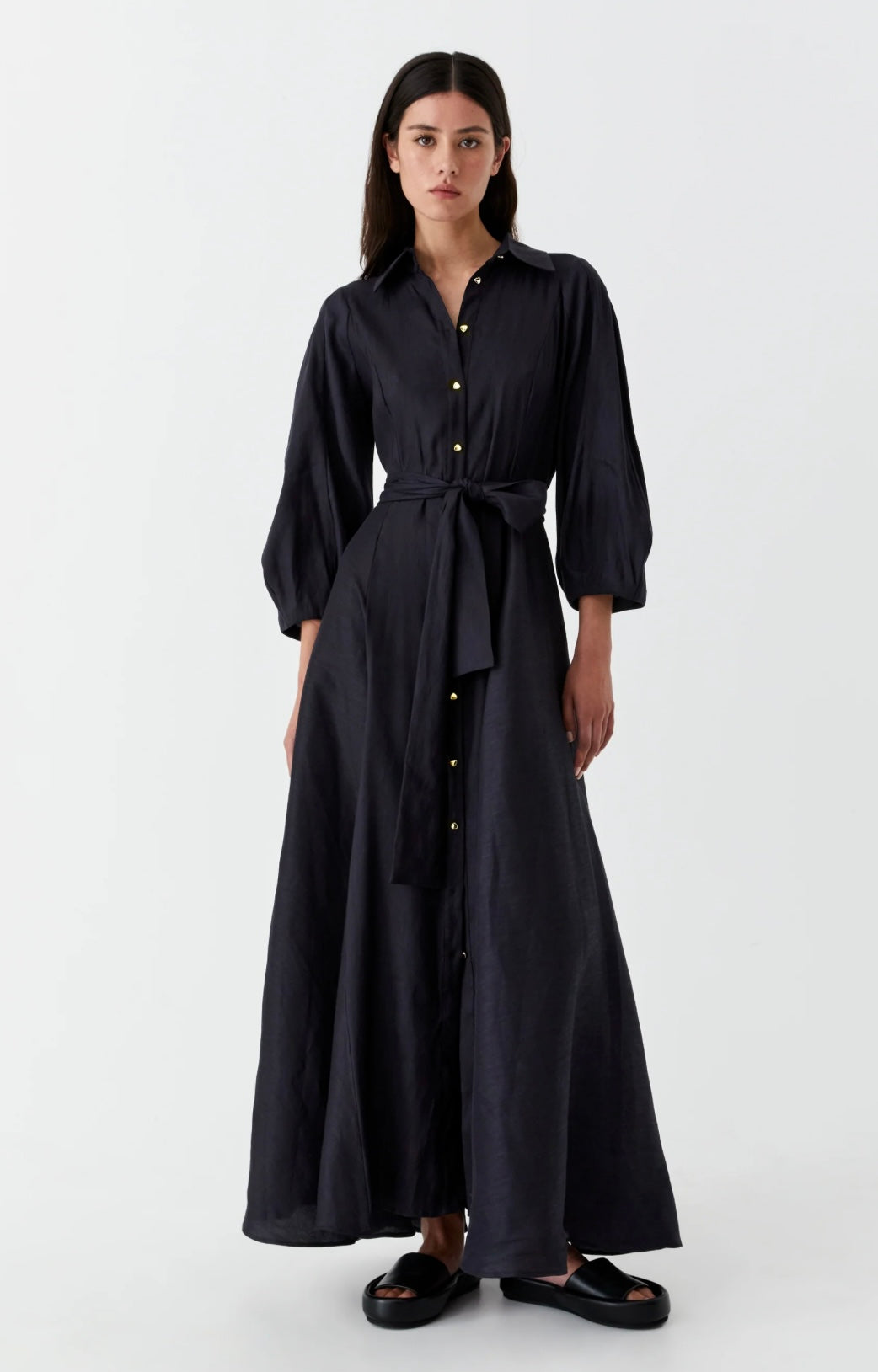 Morrison II MADELYN Shirt Dress - navy – 5 Elements Boutique
