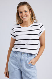 Foxwood II MANLY Stripe Tee - White / Black