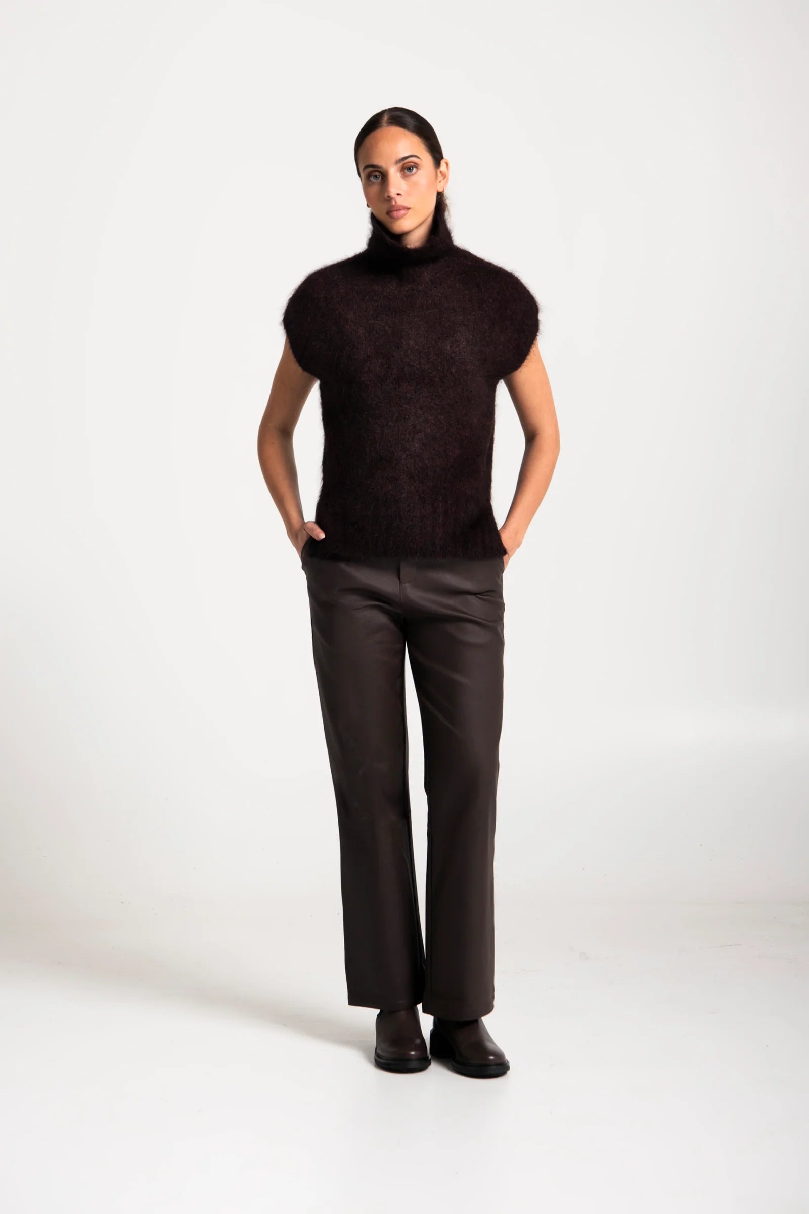 Lounge the Label II LERWICK Mohair Vest - merlot