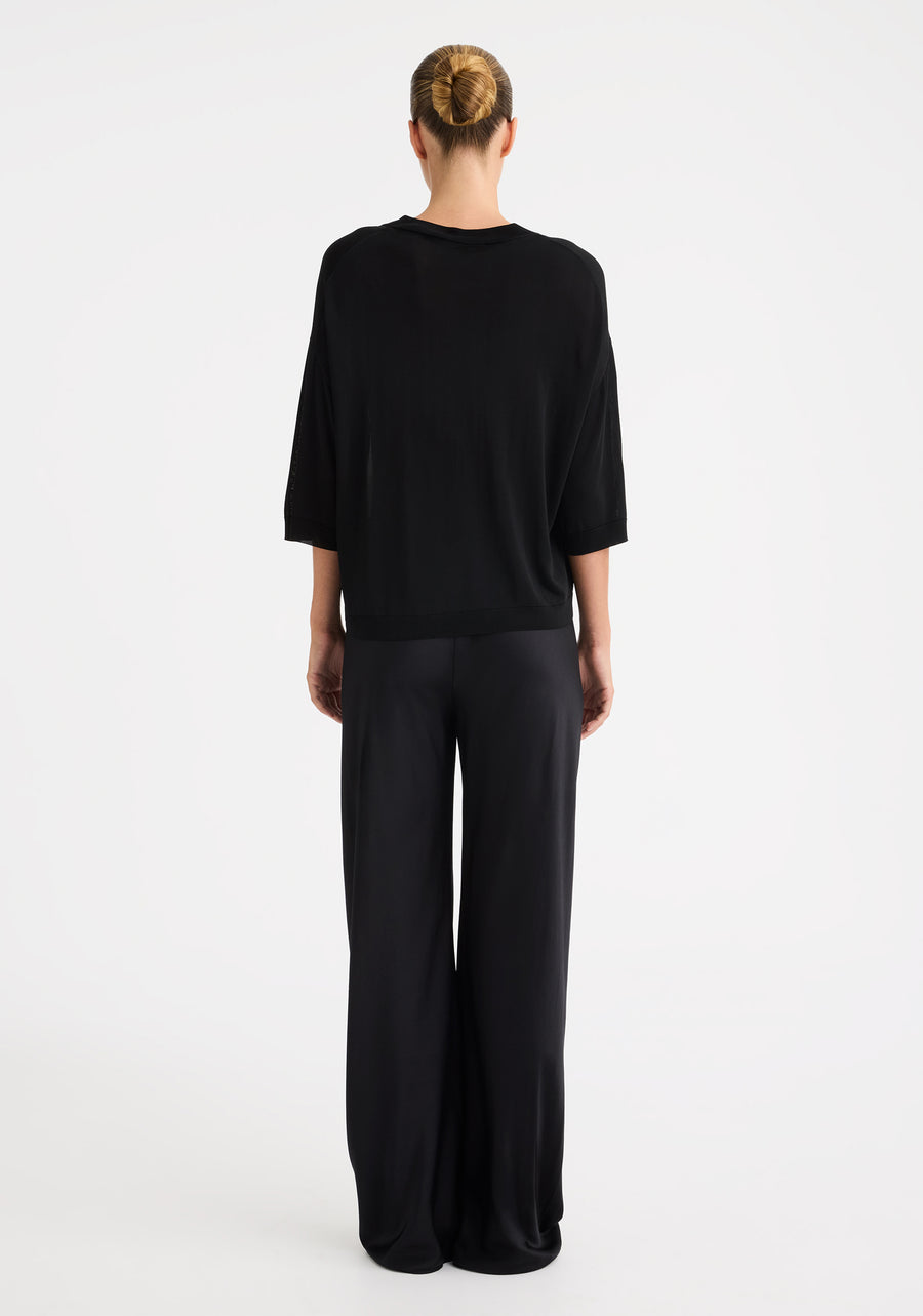 Morrison II NELE KNIT T-SHIRT - Black