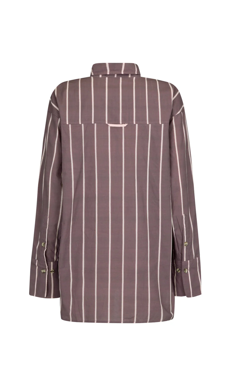 ARAMINTA JAMES II ALPINE Cotton Stripe Shirt - Red wine