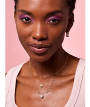 Estella Bartlett II Heart With Side Pearl Necklace - Gold Plated