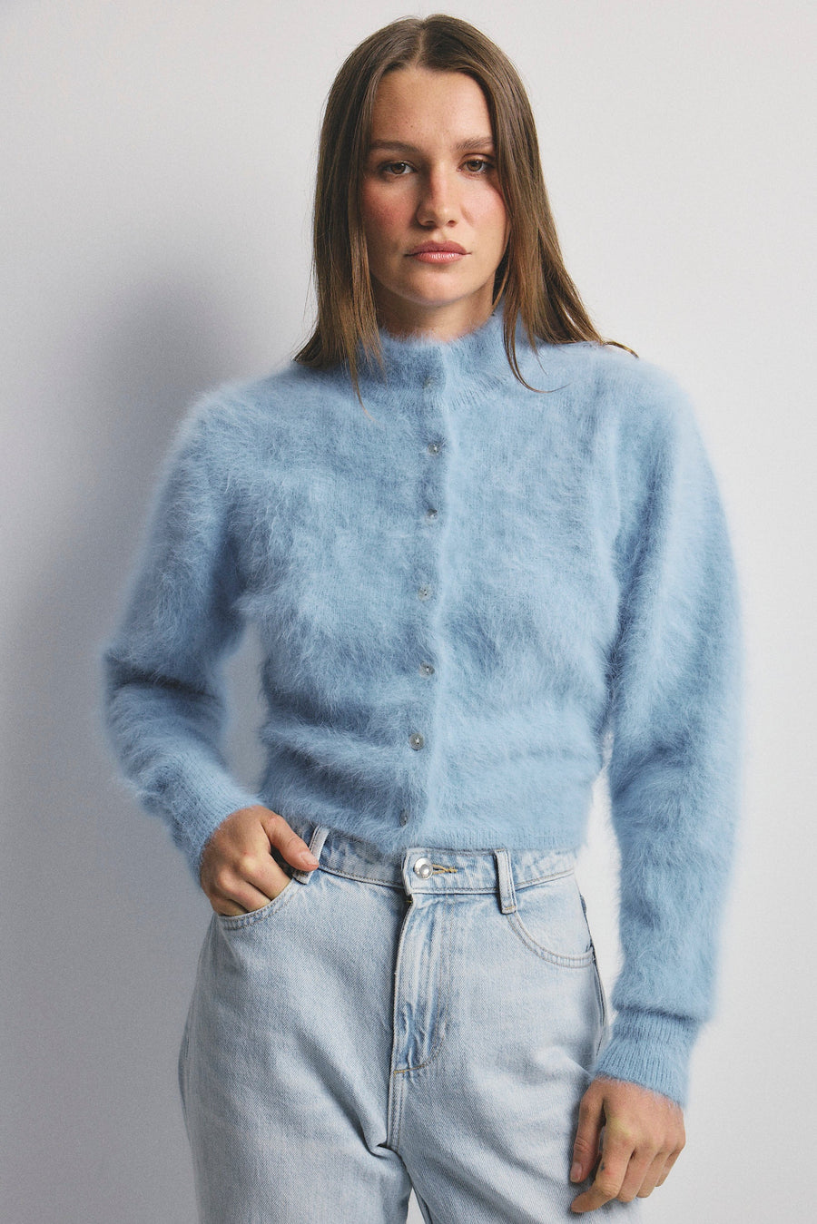 World Of Nomads II BELLA Cashmere Cardigan - Sky