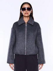 Ena Pelly II MAEVE Wool Blend Bomber - grey