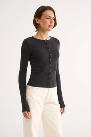 Primi II CATERINA SNAP Button Top - charcoal marle