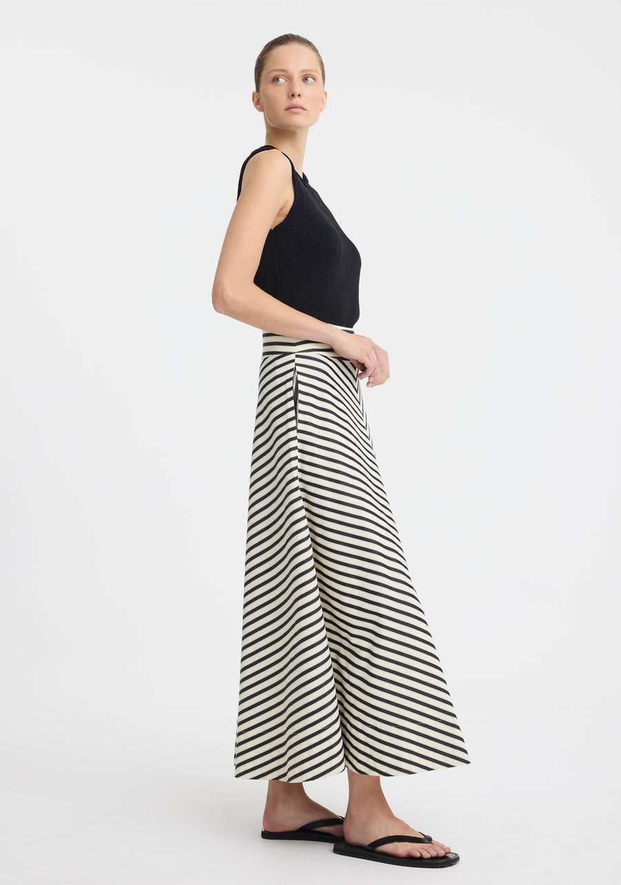 Morrison II MARINA SKIRT - Stripe Black/Cream