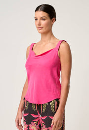 OnceWas II DELRAY Reversible Cupro Cami - Celosia Pink