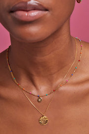 Estella Bartlett II CZ Pendant Rainbow Beaded Necklace