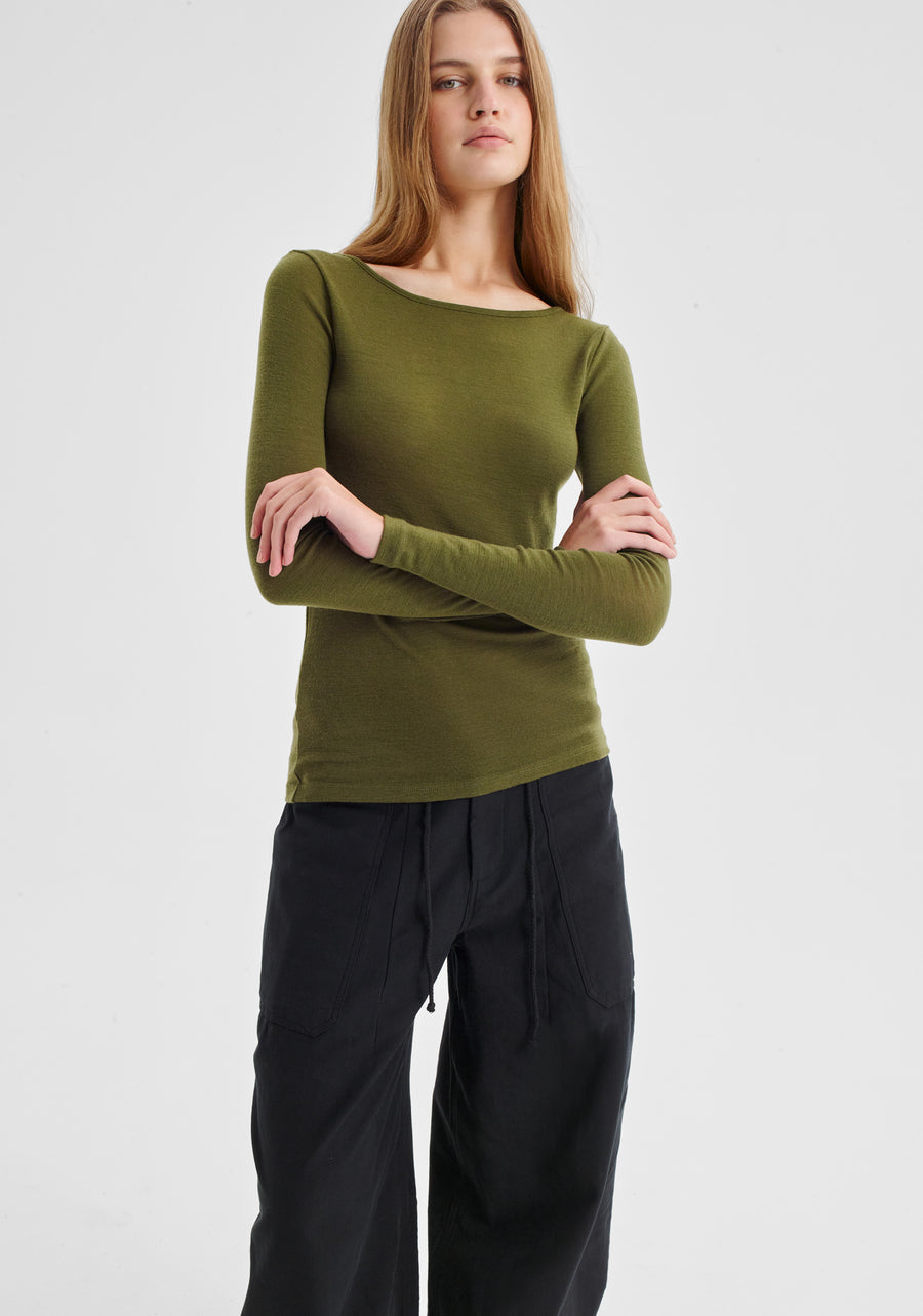 Morrison II MORRI Merino Round Neck - avocado