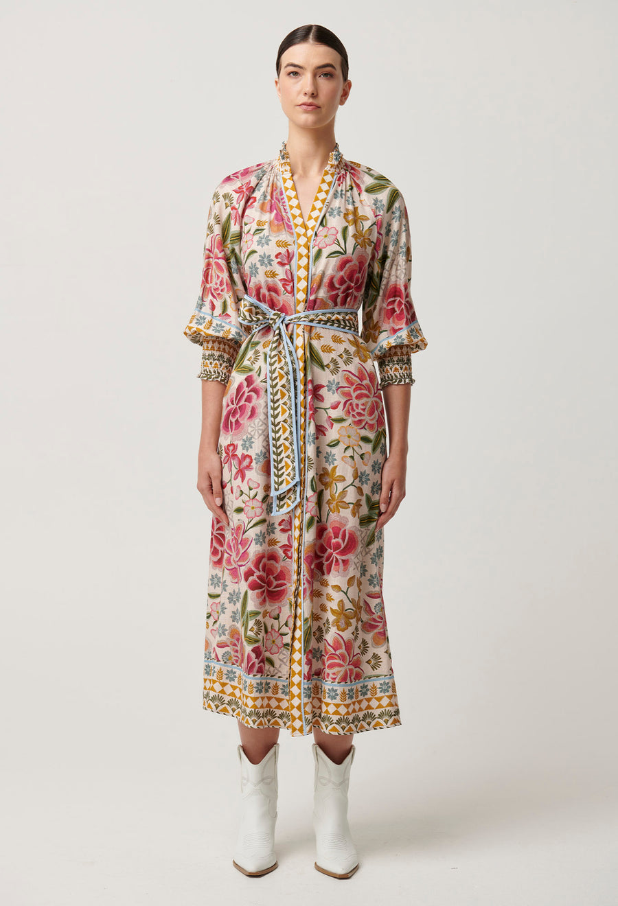 Oncewas II CARMEN Placement Print Maxi Dress