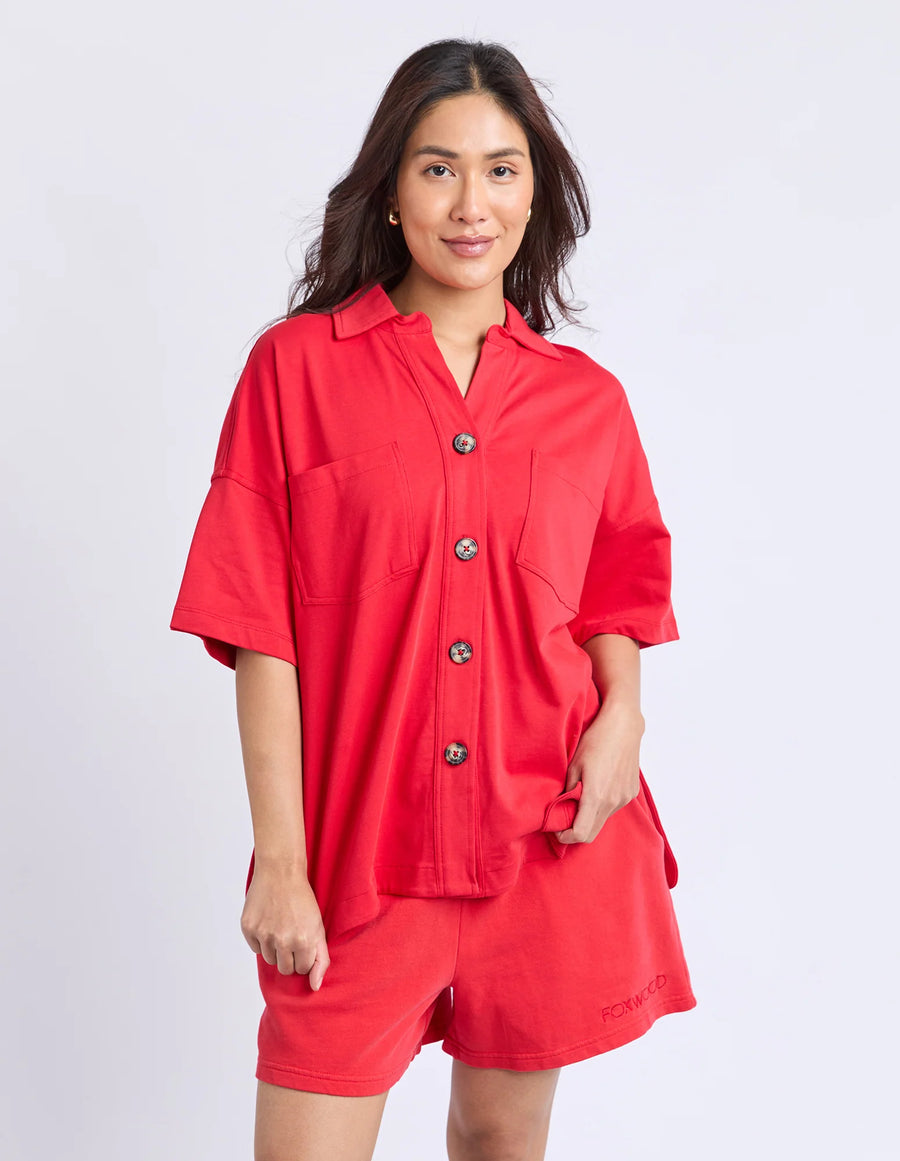 FOXWOOD II POP-Over Shirt - Red