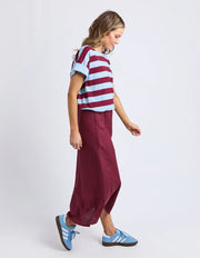 Elm Lifestyle II ELENI Bias Linen Skirt - plum