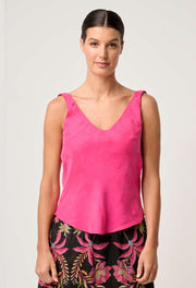 OnceWas II DELRAY Reversible Cupro Cami - Celosia Pink