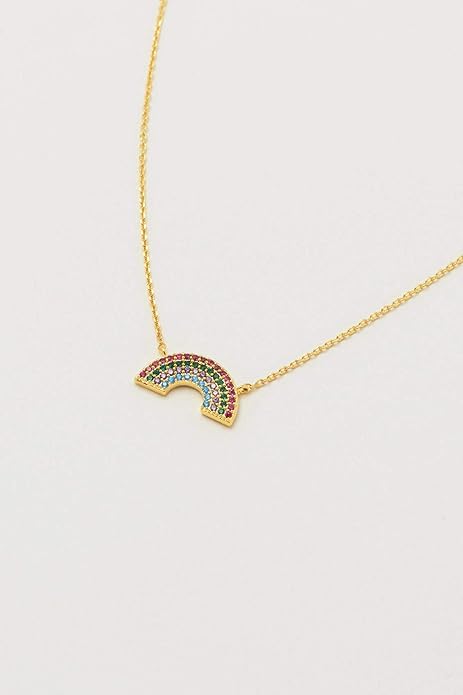 Estella Bartlett II Full Rainbow Necklace - Gold Plated