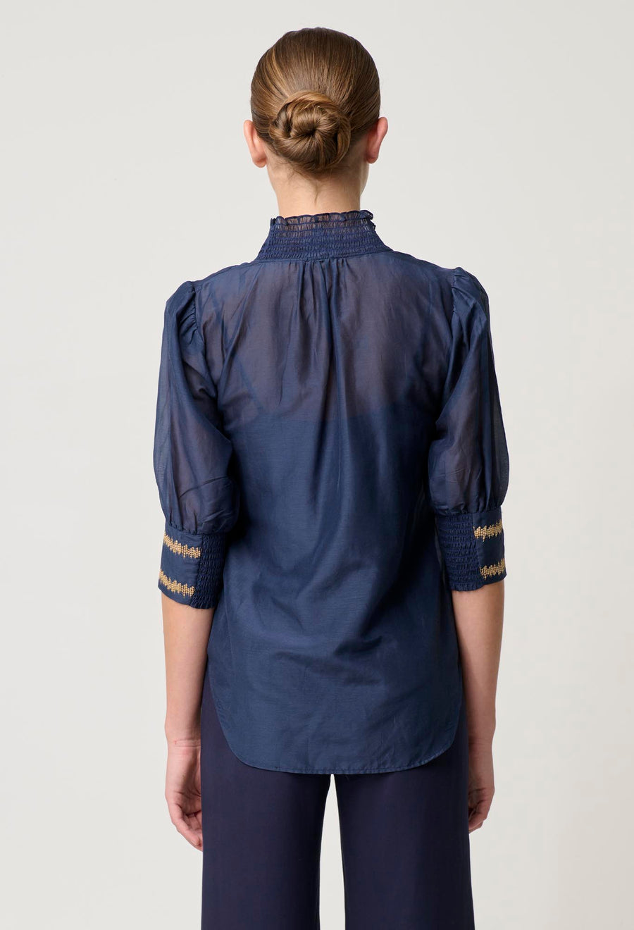 Oncewas II MUSTIQUE Embroidered Blouse - Ink