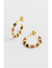 Estella Bartlett II Coco & Tourmaline Hoop Earrings - Yellow gold