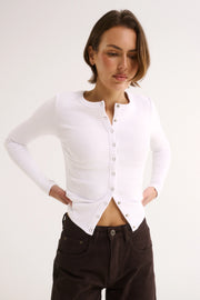 PRIMI II CATERINA SNAP BUTTON TOP - White