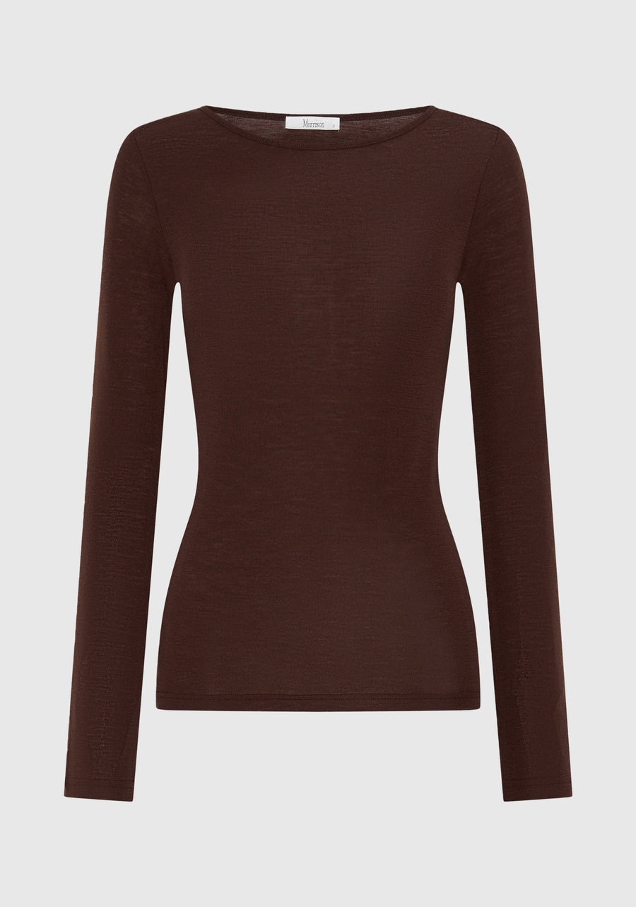 Morrison II MORRI Merino Round Neck - espresso