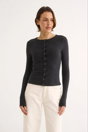 Primi II CATERINA SNAP Button Top - charcoal marle