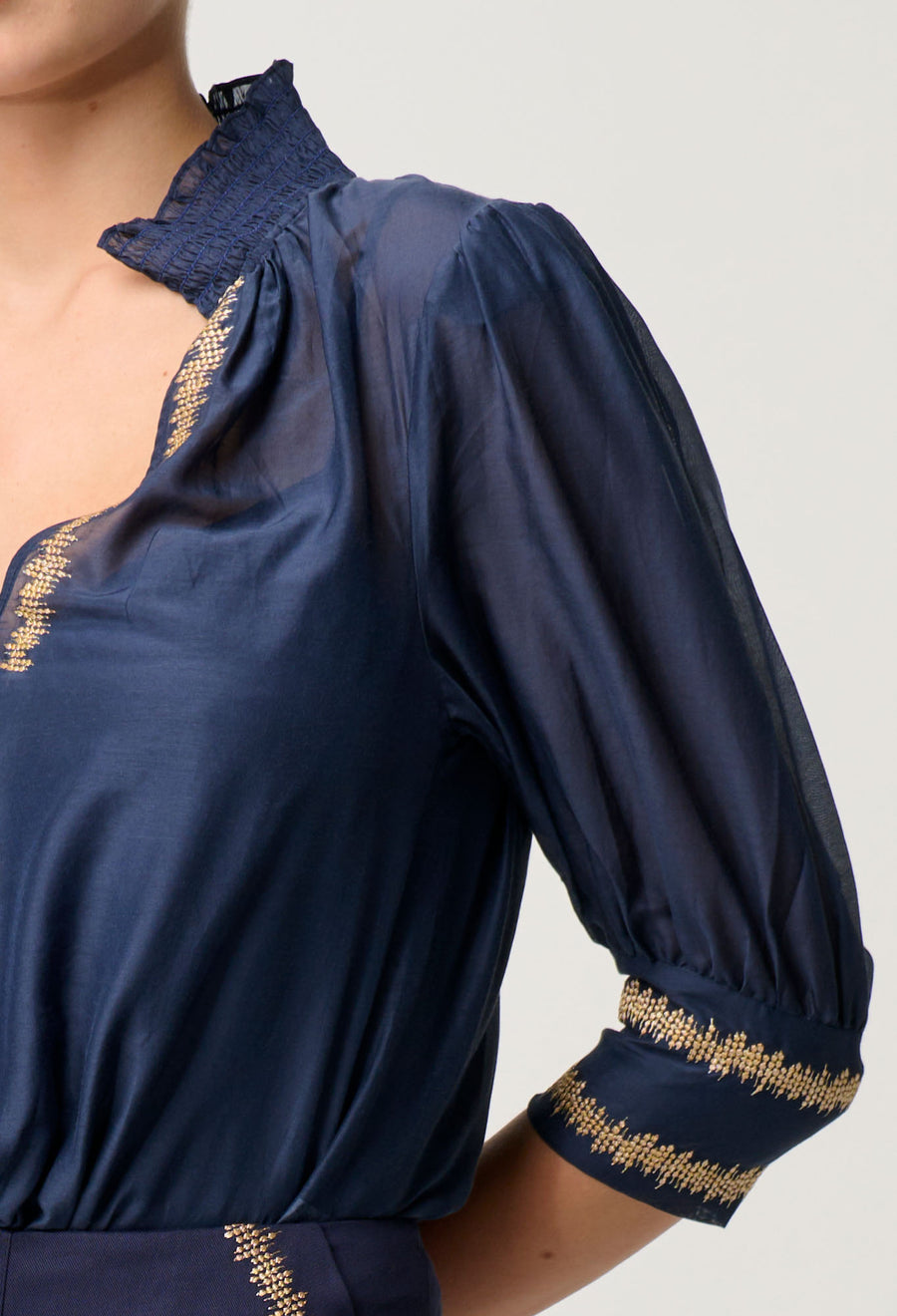 Oncewas II MUSTIQUE Embroidered Blouse - Ink