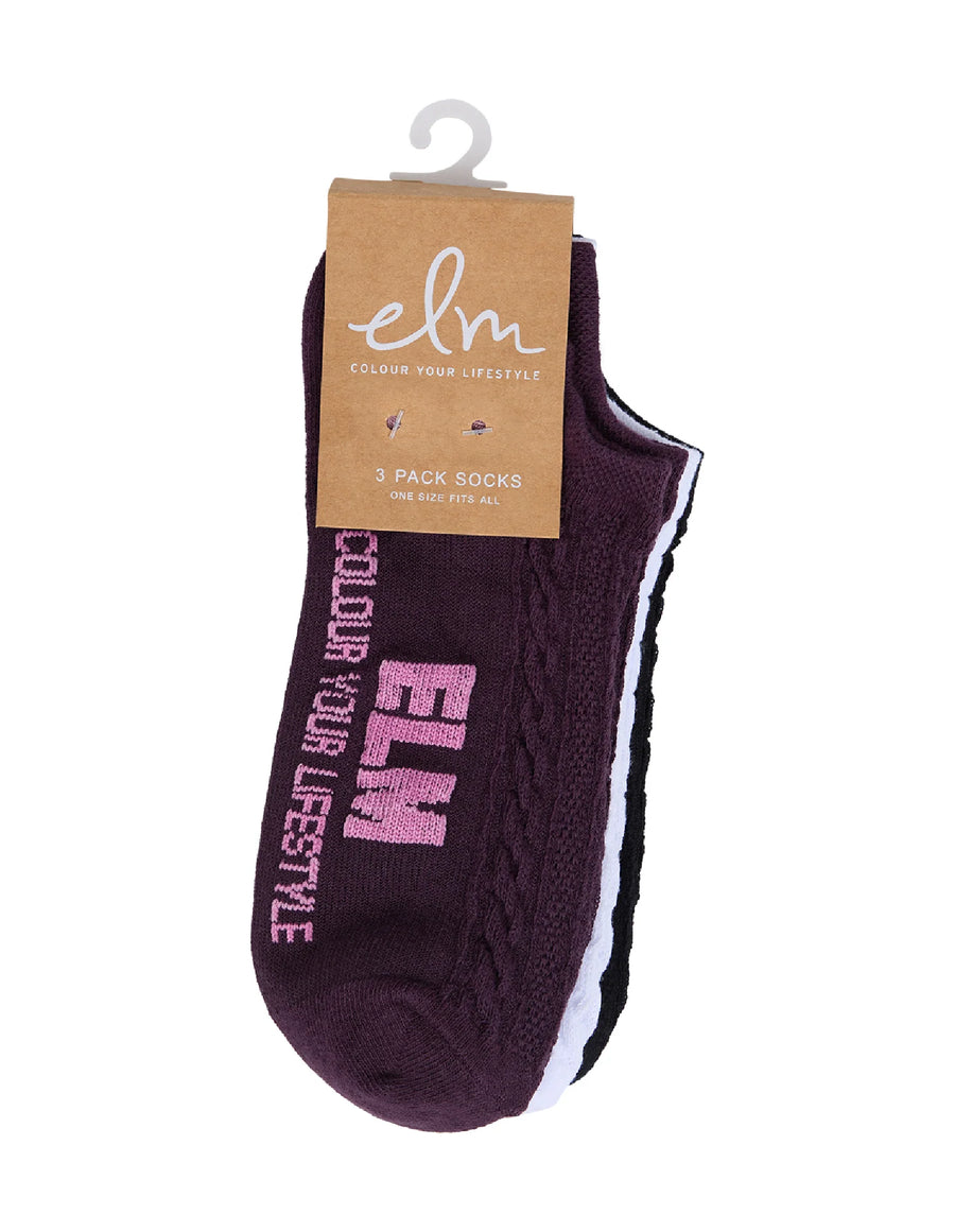 Elm Lifestyle JACQUARD 3 pack socks