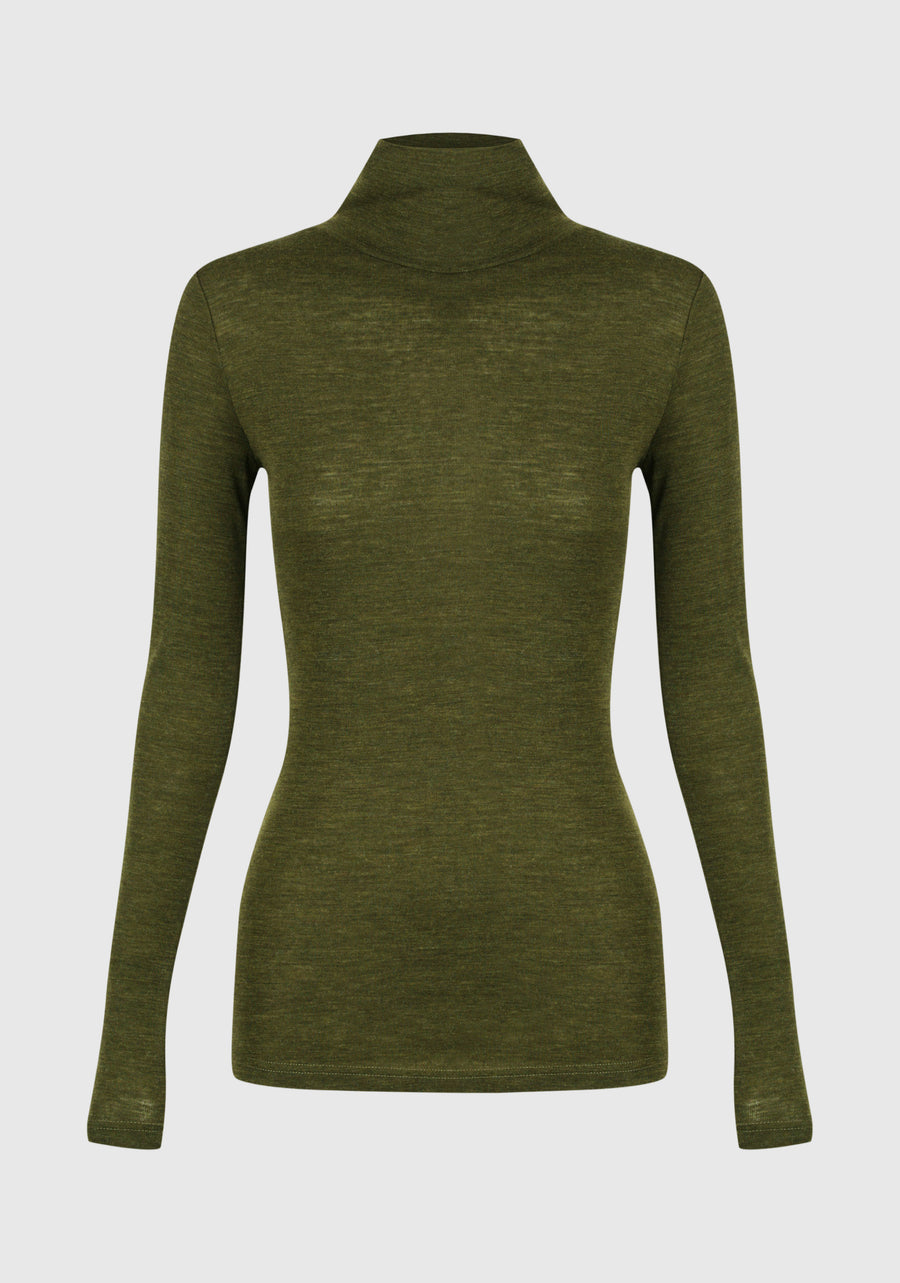 Morrison II MORRI Merino High Neck - avocado