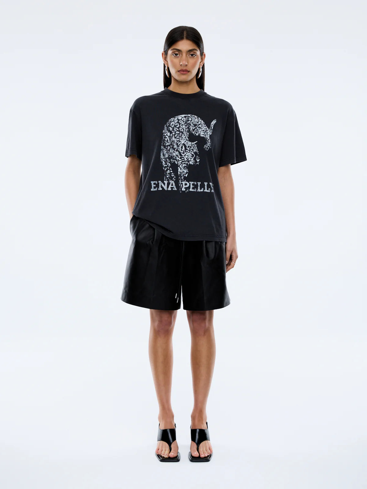 Ena Pelly II CRAWLING LEOPARD Tee - vintage black