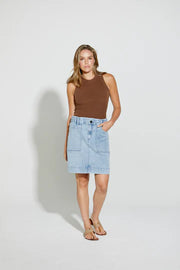 NLJ II HATFIELD Knee Skirt - LW (light indigo)