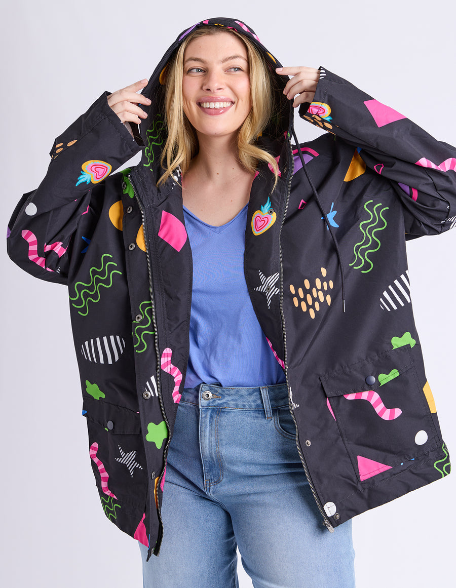 Elm II LICORICE GALAXY RAIN COAT - blue119.95