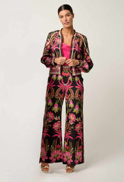 OnceWas II ARABELLA Reversible Viscose Detail Jacket - Anthos Lotos / Black