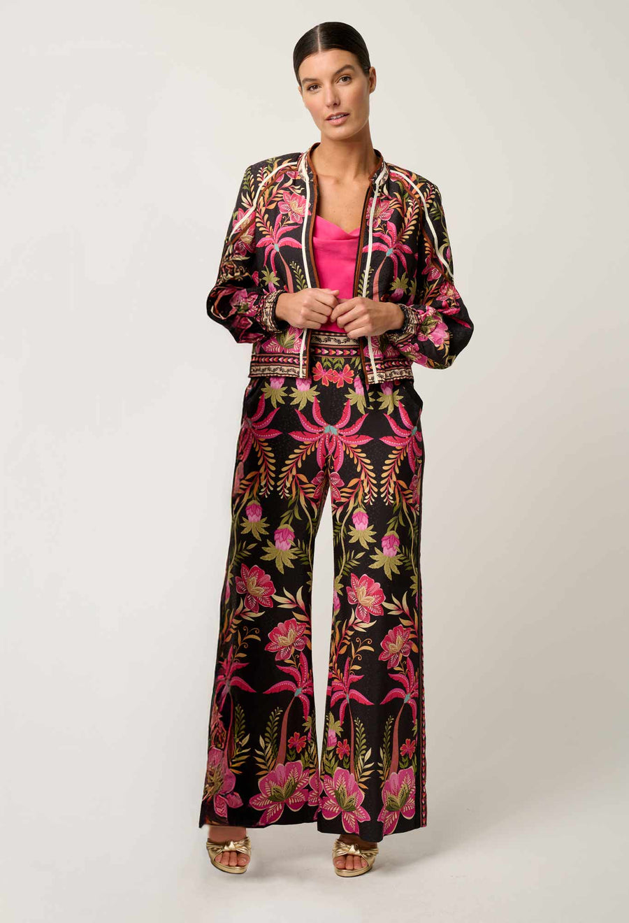 OnceWas II ARABELLA Reversible Viscose Detail Jacket - Anthos Lotos / Black
