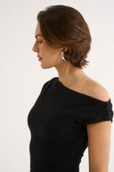 Valentina Off Shoulder Top - Black