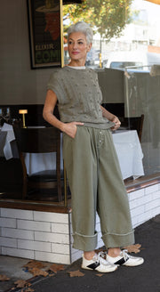 Maud Dainty II THISTLE KNIT TOP - Oregano