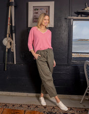 Elm Lifestyle II LUND Barrel Leg Pant - basil