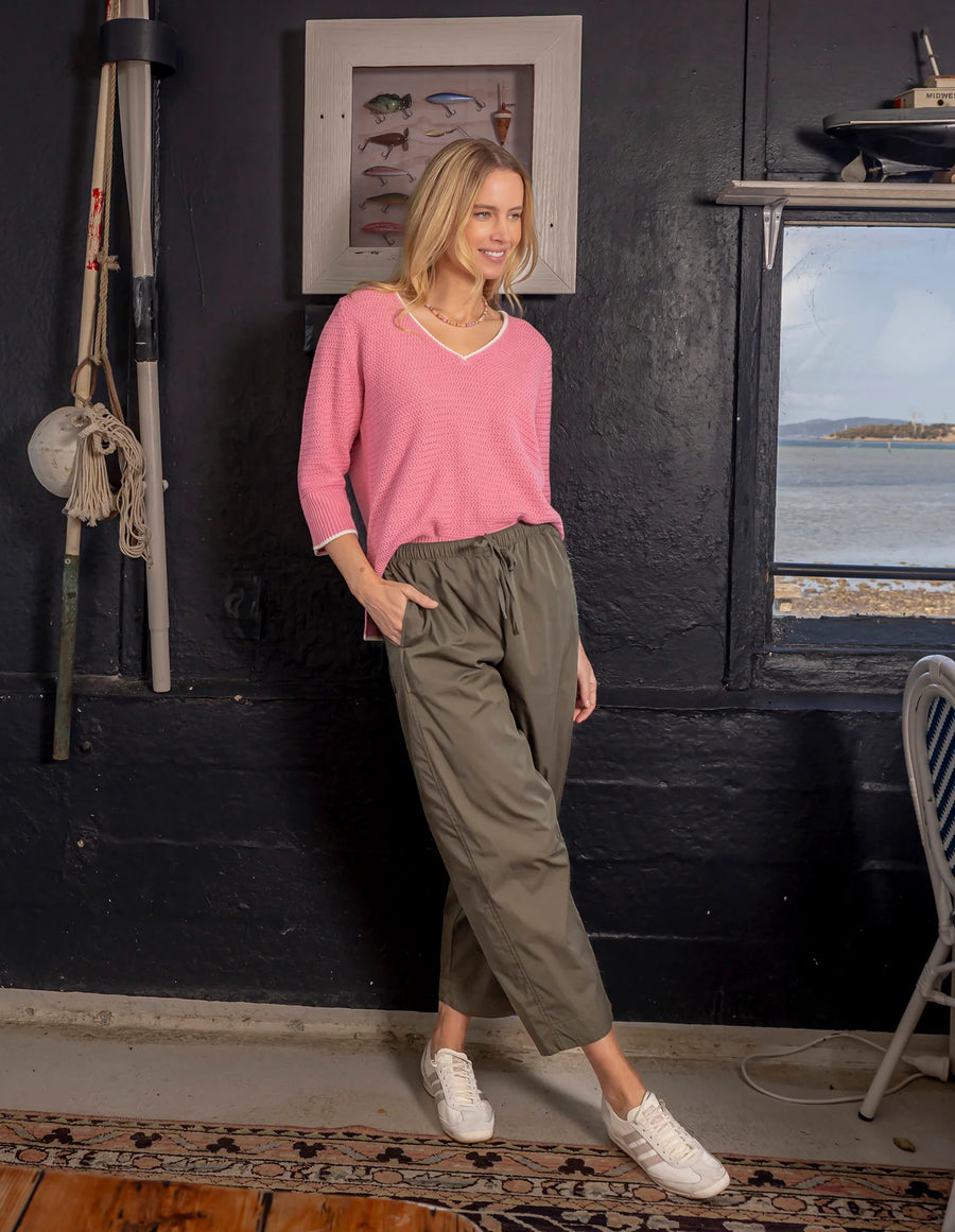 Elm Lifestyle II LUND Barrel Leg Pant - basil