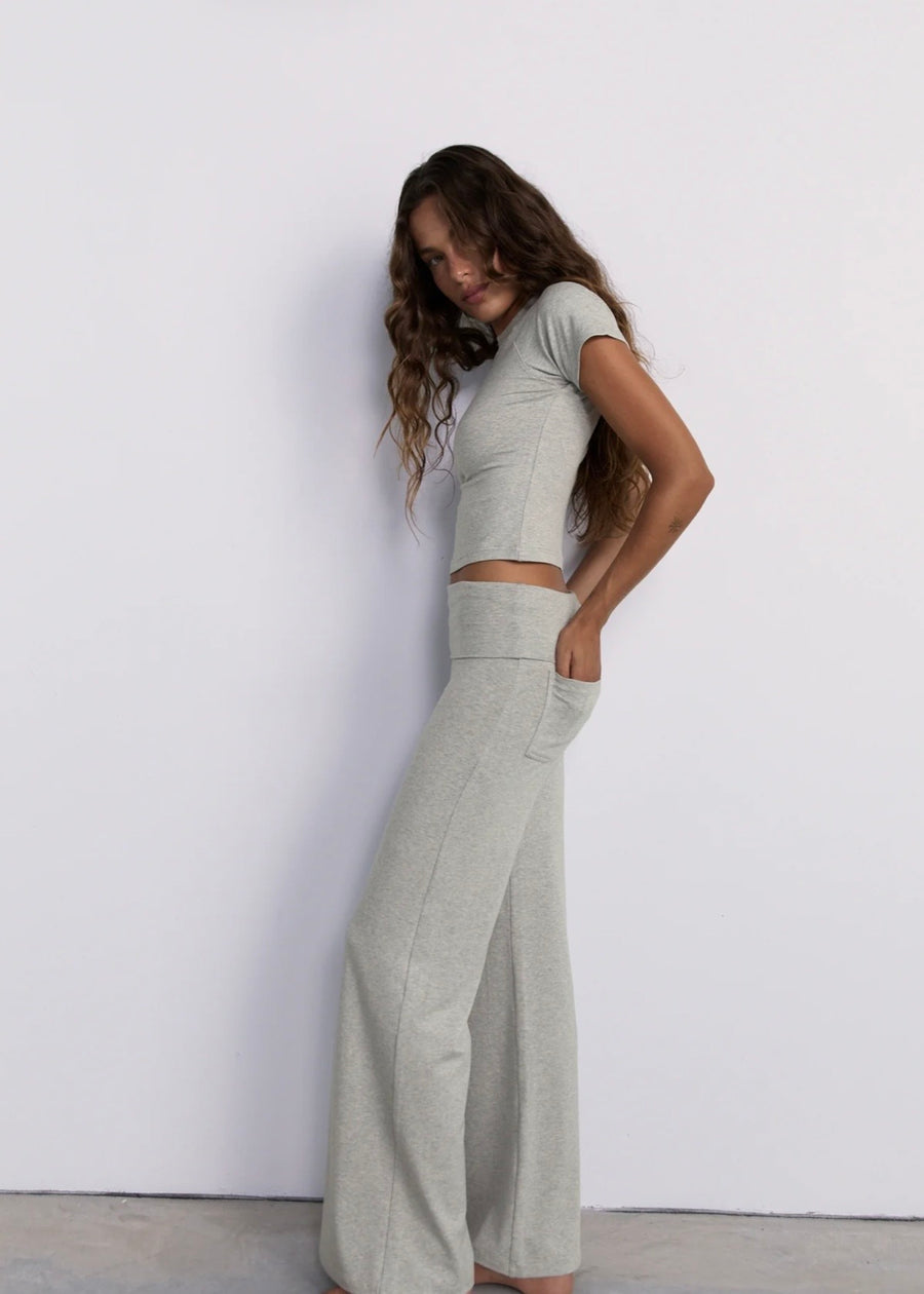 Pinky & Kamal II FULL Length YIN Flares - grey marle