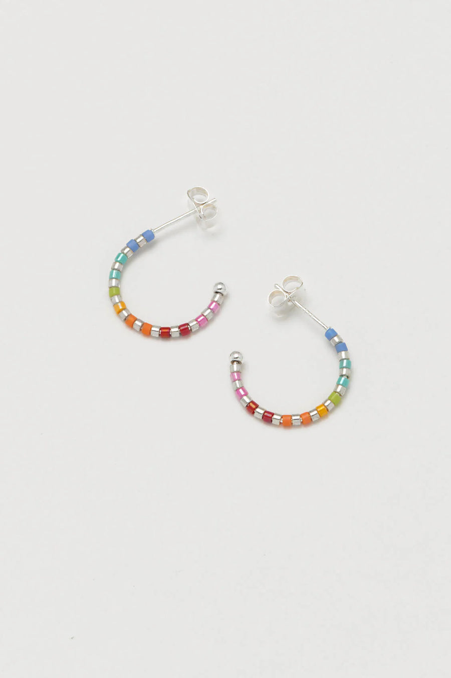 Estella Bartlett II Rainbow Beaded Hoop Earrings - Yellow gold