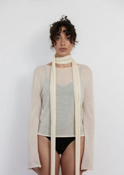 Pinky & Kamal II Light Weight KNIT & SCARF - cream