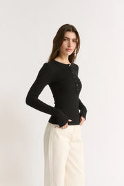 Primi II CARINA Henley L/S - black