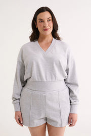 PRIMI II CHARLOTTE V NECK JUMPER - Grey