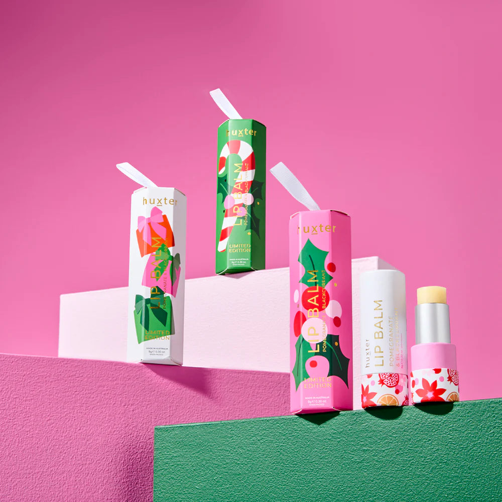 Huxter II Hanging Lip Balm 9gm - Pomegranate & Blackcurrant - Xmas Flowers Collection