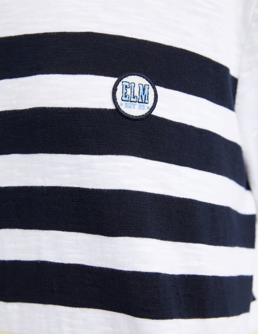 Elm II BYRON L/S Tee - white/navy stripe